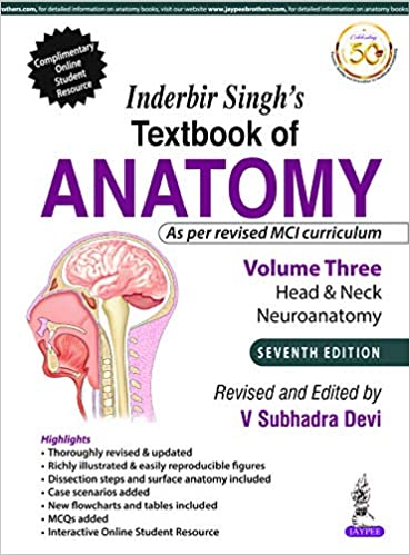  Inderbir Singh’s Textbook of Anatomy: Head and Neck Neuroanatomy Genetics  2019 - آناتومی